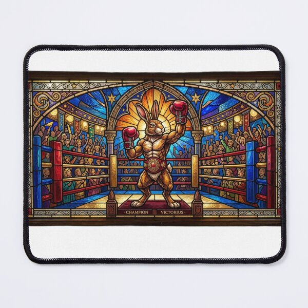 Item preview, Stained Glass Boxing Rabbit Decorative Colorful Combat Art designed and sold by Martial-Art-23.
