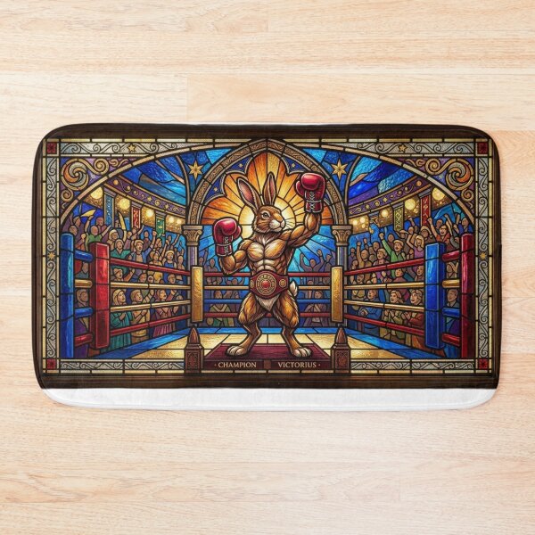 Item preview, Stained Glass Boxing Rabbit Decorative Colorful Combat Art designed and sold by Martial-Art-23.