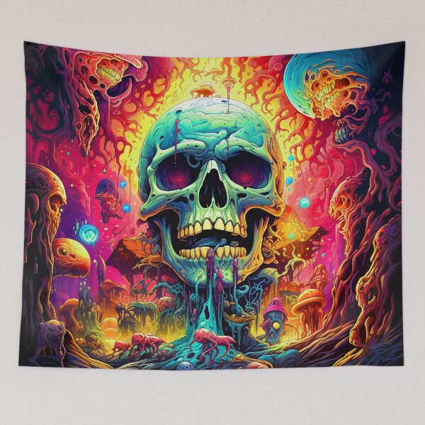 Item preview, Science Fiction Giant Skull Imaginary Alien World Landscape designed and sold by DEC02.