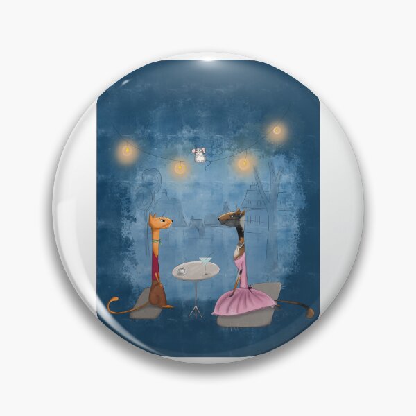 Item preview, Whimsical Cats Evening Cafe Date Art Print designed and sold by The Whimsy Nest Art.