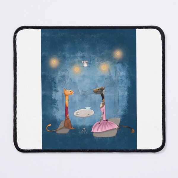 Item preview, Whimsical Cats Evening Cafe Date Art Print designed and sold by The Whimsy Nest Art.