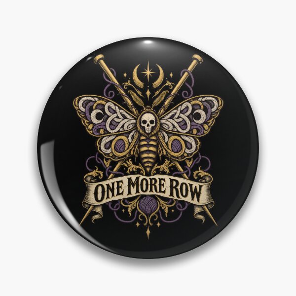 Item preview, One More Row Gothic Knitting Moth designed and sold by Text2tee.