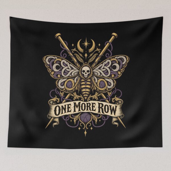 Item preview, One More Row Gothic Knitting Moth designed and sold by Text2tee.