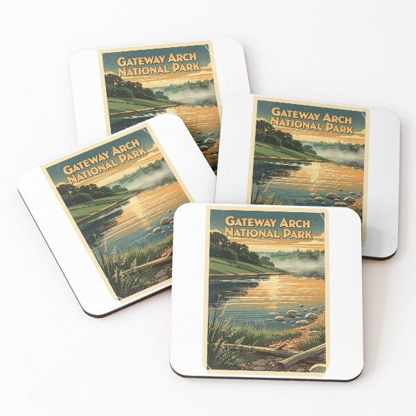 Item preview, Gateway Arch National Park Vintage Travel Art designed and sold by Teelogic.