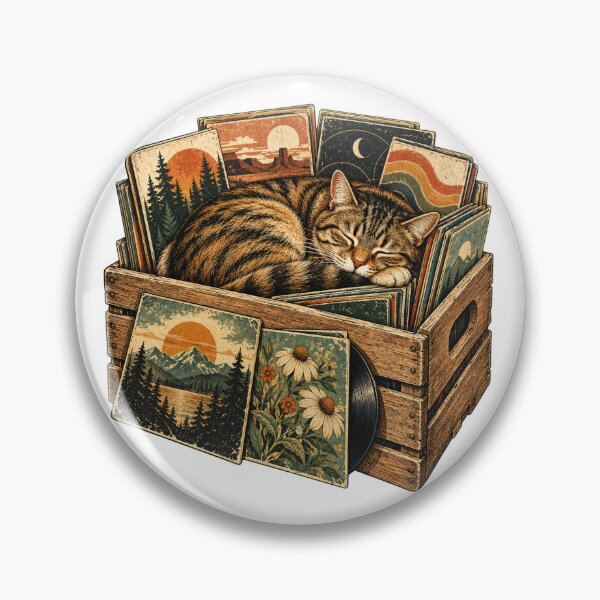 Item preview, Record Store Cat Vinyl Music Collector Retro Cat designed and sold by OUICHA.