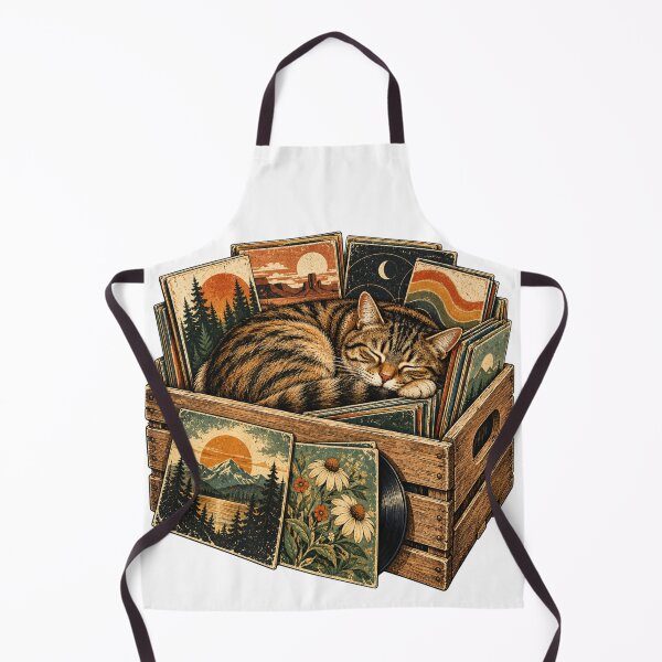 Item preview, Record Store Cat Vinyl Music Collector Retro Cat designed and sold by OUICHA.