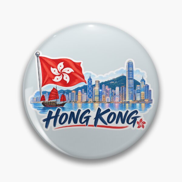 Item preview, Hong Kong Travel – Skyline & Flag designed and sold by Sasas Design.