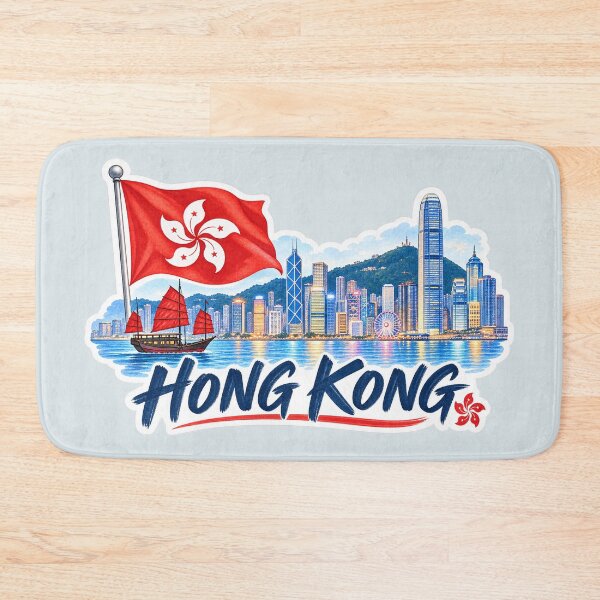 Item preview, Hong Kong Travel – Skyline & Flag designed and sold by Sasas Design.