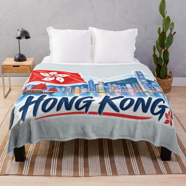Item preview, Hong Kong Travel – Skyline & Flag designed and sold by Sasas Design.