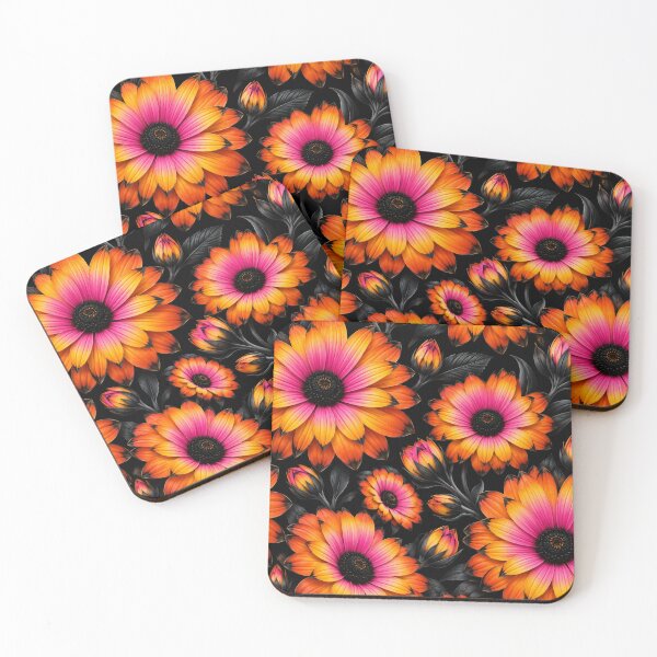Item preview, Pink Orange Yellow Floral Pattern designed and sold by LiMarchee.
