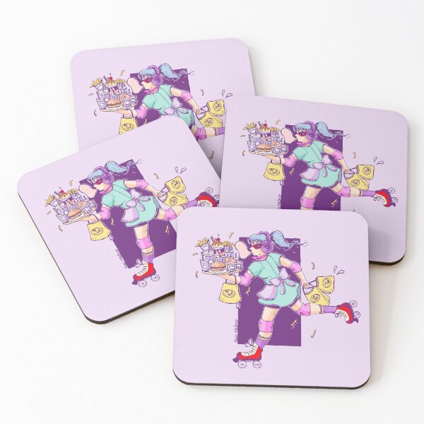 Item preview, Retro Roller Skating Waitress - Vintage Fast Food Art designed and sold by ThaisMelo.