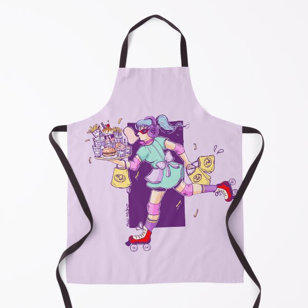 Item preview, Retro Roller Skating Waitress - Vintage Fast Food Art designed and sold by ThaisMelo.