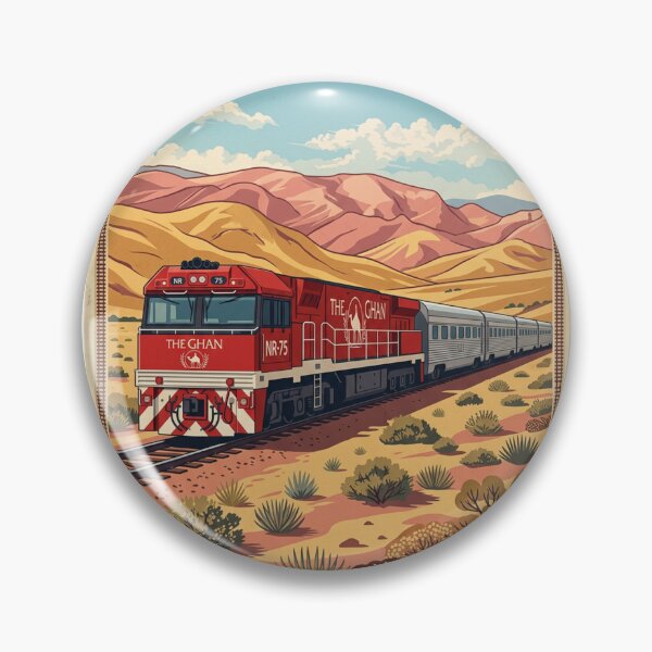 Item preview, The Ghan Australia Railroad Steam Engine Train Design Art Print Poster Wall Tee Vest  designed and sold by Cool Robot Bro..