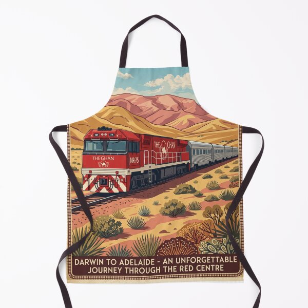 Item preview, The Ghan Australia Railroad Steam Engine Train Design Art Print Poster Wall Tee Vest  designed and sold by Cool Robot Bro..