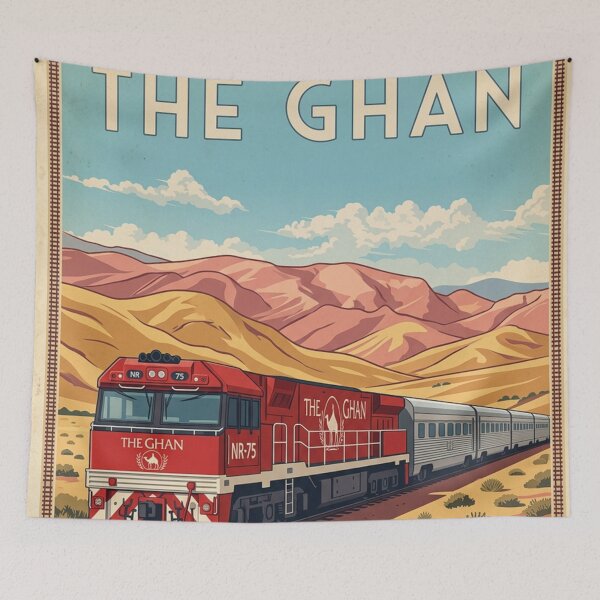 Item preview, The Ghan Australia Railroad Steam Engine Train Design Art Print Poster Wall Tee Vest  designed and sold by Cool Robot Bro..