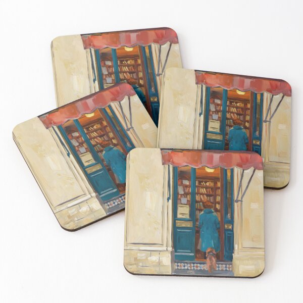 Item preview, Entering the Parisian Bookshop, Woman and Dog- Impressionist Painting designed and sold by CARRAANN.