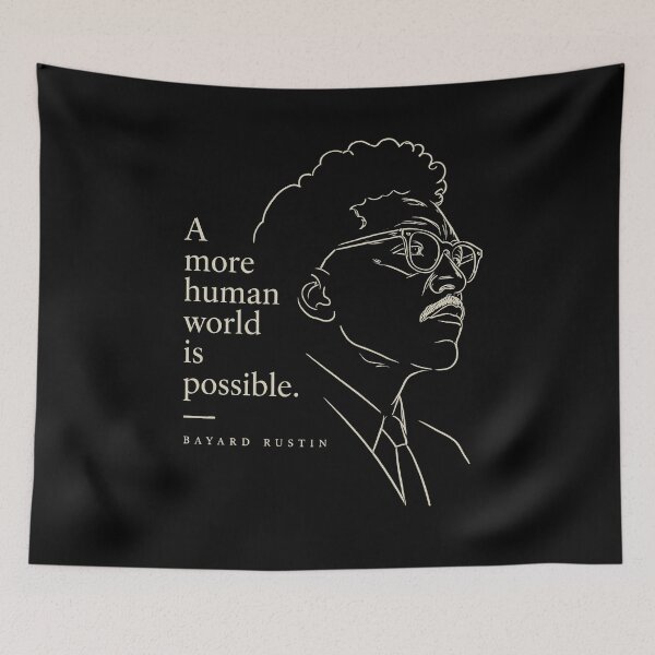 Item preview, Bayard Rustin “A More Human World” Vintage Line Art designed and sold by pick-o-print.