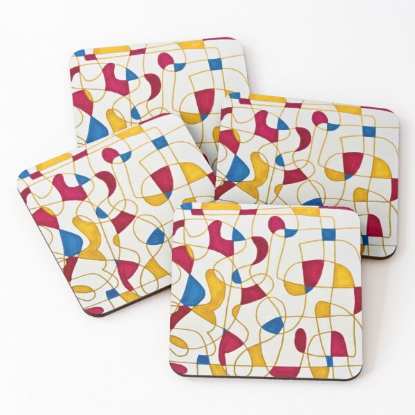 Item preview, Golden Pathways, Magenta and Blue Abstract Pattern designed and sold by ArithraStudio.