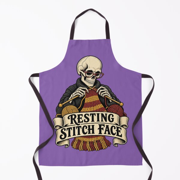 Item preview, Resting Stitch Face Funny Knitting Skeleton designed and sold by Text2tee.
