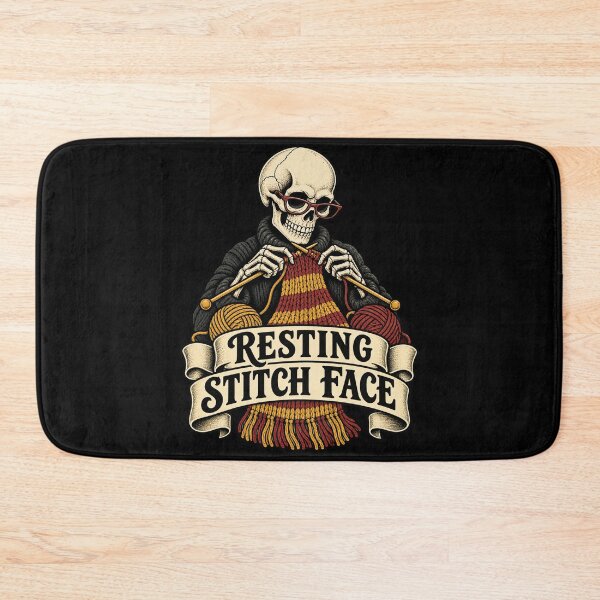 Item preview, Resting Stitch Face Funny Knitting Skeleton designed and sold by Text2tee.