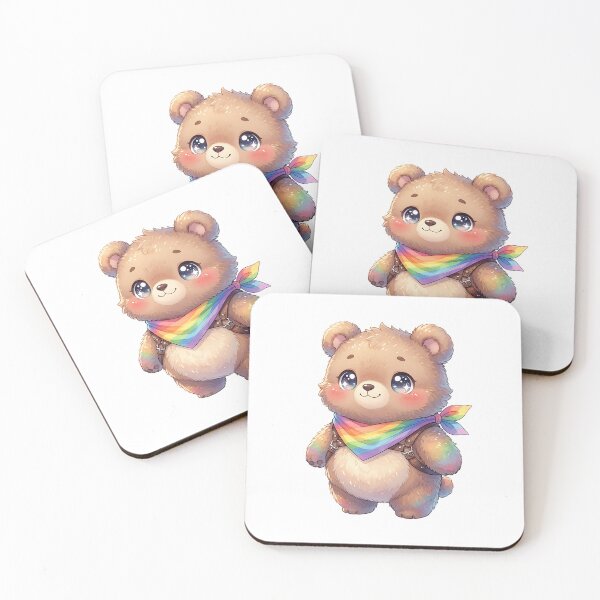 Item preview, Cute Rainbow Bear Cub Print - Kawaii Pride Teddy Bear with Leather Harness Design designed and sold by ZhivanCrimson.