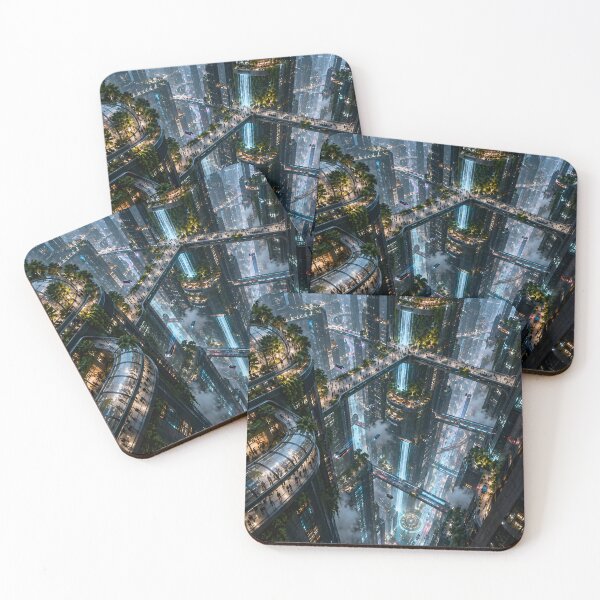 Item preview, Futuristic Green City – Vertical Megastructures, Waterfalls & Skybridges Art designed and sold by IRON SIREN.