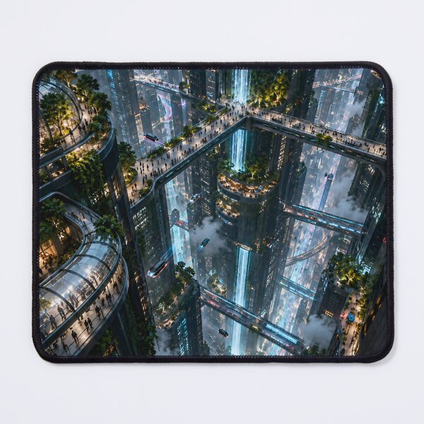 Item preview, Futuristic Green City – Vertical Megastructures, Waterfalls & Skybridges Art designed and sold by IRON SIREN.