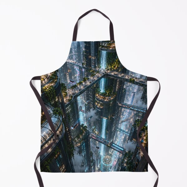Item preview, Futuristic Green City – Vertical Megastructures, Waterfalls & Skybridges Art designed and sold by IRON SIREN.
