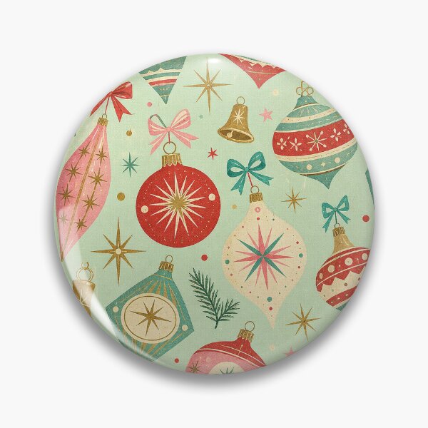 Item preview, Retro Christmas Ornaments Pattern designed and sold by frumixart.