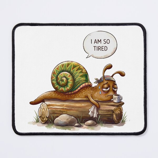 Item preview, Lazy Snail I Am So Tired Funny Snail designed and sold by ThePrintArt.