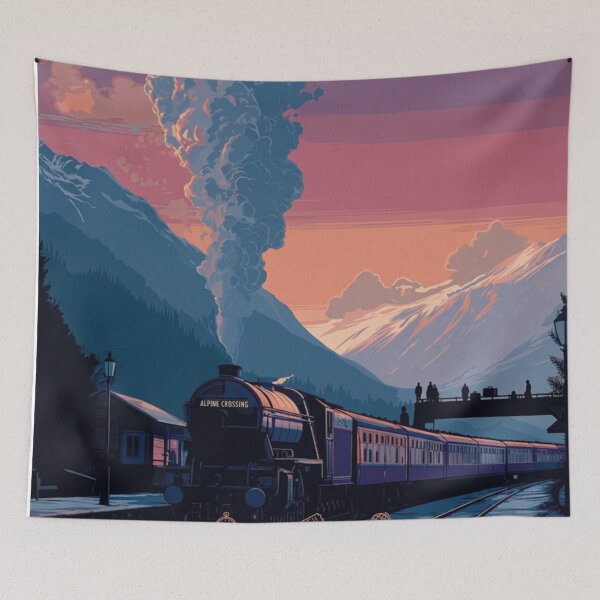 Item preview, The Orient Express Railroad Steam Engine Train Design Art Print Poster Wall Tee Vest  designed and sold by Cool Robot Bro..