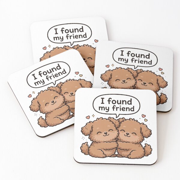 Item preview, Cute Puppies Hugging I Found My Friend designed and sold by ThePrintArt.
