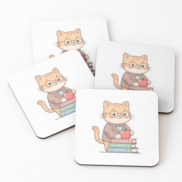 Item preview, Cute Book Stack Teacher Cat designed and sold by PrintforDesign.