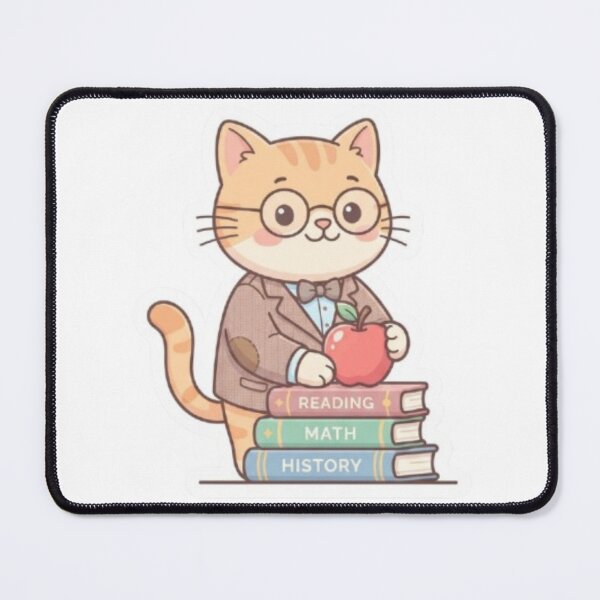 Item preview, Cute Book Stack Teacher Cat designed and sold by PrintforDesign.