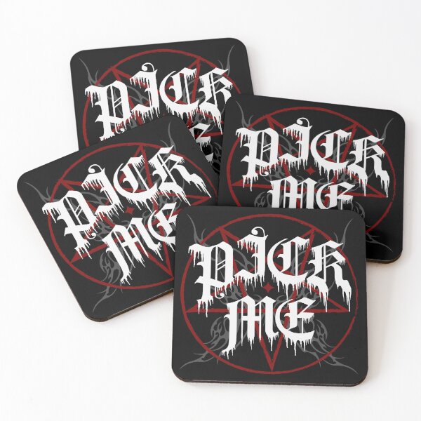 Item preview, Pick Me Gothic Black Metal Pentagram Slogan designed and sold by MaryMoonArt.