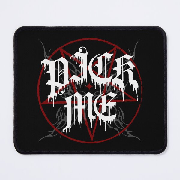 Item preview, Pick Me Gothic Black Metal Pentagram Slogan designed and sold by MaryMoonArt.