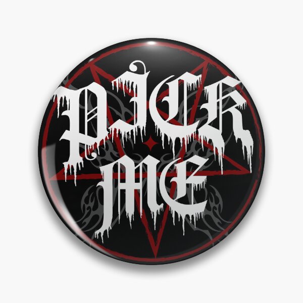 Item preview, Pick Me Gothic Black Metal Pentagram Slogan designed and sold by MaryMoonArt.