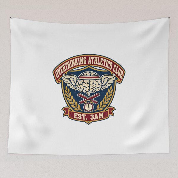 Item preview, Overthinking Athletics Club Parody Logo Tee designed and sold by Inkworksbyshery.