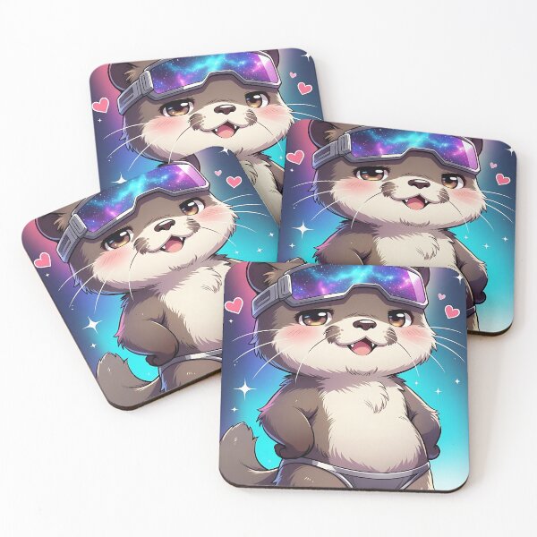 Item preview, Cute Galaxy Otter Print - Kawaii Space Goggles Chibi Animal Art Design designed and sold by ZhivanCrimson.