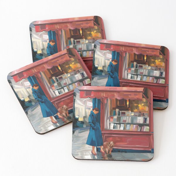 Item preview, Parisian Book Stall, Woman and Dog - Impressionist Painting designed and sold by CARRAANN.
