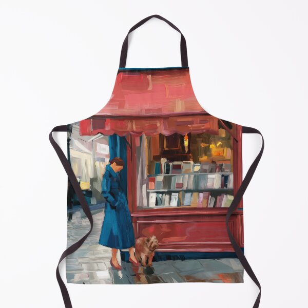 Item preview, Parisian Book Stall, Woman and Dog - Impressionist Painting designed and sold by CARRAANN.