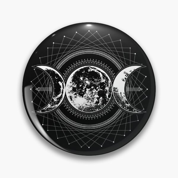 Item preview, Triple Moon Goddess Sacred Geometry Celestial Sacred Phases Illustration designed and sold by MaryMoonArt.