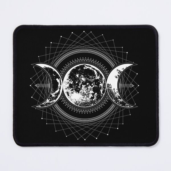 Item preview, Triple Moon Goddess Sacred Geometry Celestial Sacred Phases Illustration designed and sold by MaryMoonArt.
