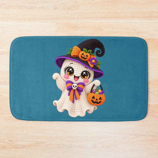Item preview, Cute Crochet Ghost Witch Halloween Kawaii Pumpkin Trick or Treat designed and sold by ArtSpark Studio.