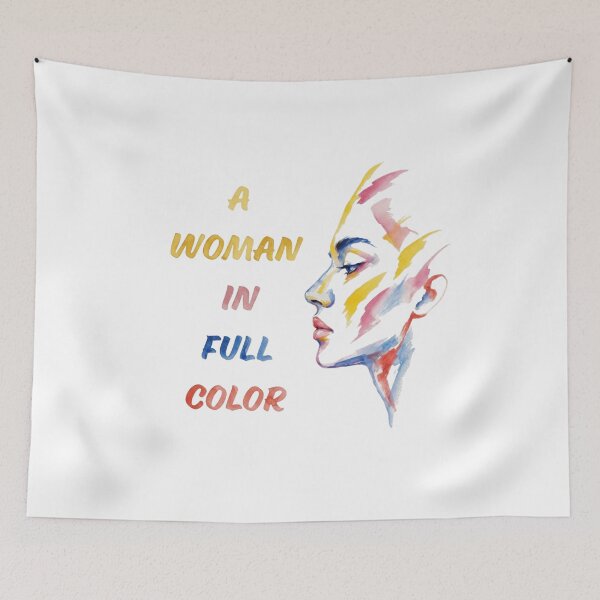 Item preview, Woman in Full Color | Colorful Watercolor Face Portrait Art designed and sold by ZINTHOZ.