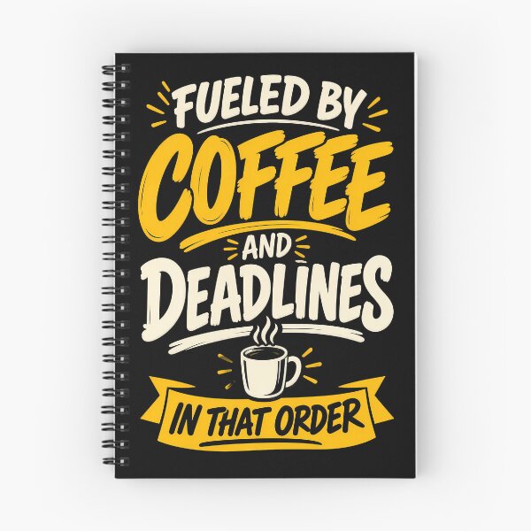 Item preview, Fueled by Coffee and Deadlines Typography Design designed and sold by Fun2Fentastic.