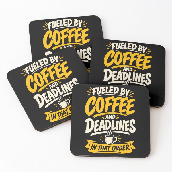 Item preview, Fueled by Coffee and Deadlines Typography Design designed and sold by Fun2Fentastic.
