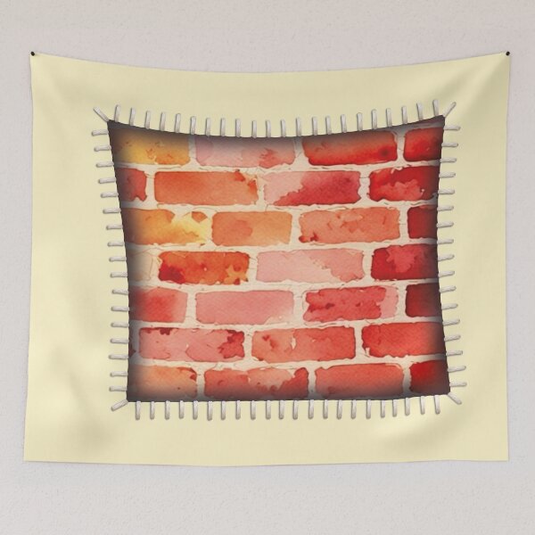 Item preview, Stitched Opening Reveals Brick Wall designed and sold by MoxisWatercolor.