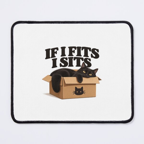 Item preview, If I Fits I Sits – Funny Black Cat in a Box designed and sold by Carolina Salazar.