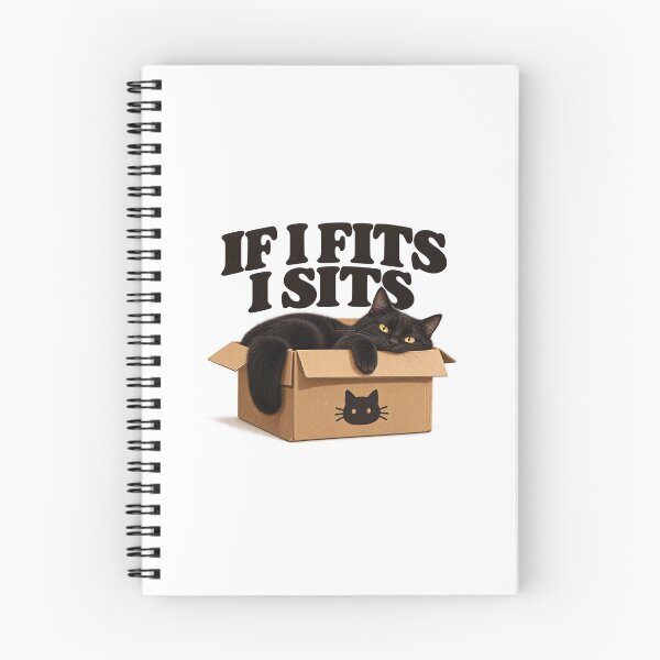 Item preview, If I Fits I Sits – Funny Black Cat in a Box designed and sold by Carolina Salazar.